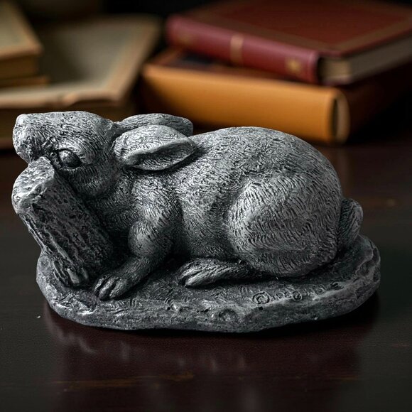 1988 United Design Gray Stone Rabbit – UCCL Cold Cast Bunny Figurine, Heavy - Picture 1 of 7